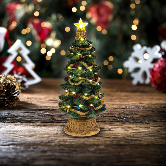 Árbol de Navidad iluminado por LED - Escena del pueblo navideño