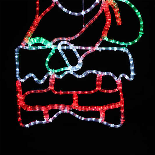 Figura LED - Santa Claus en la chimenea - 55x85cm