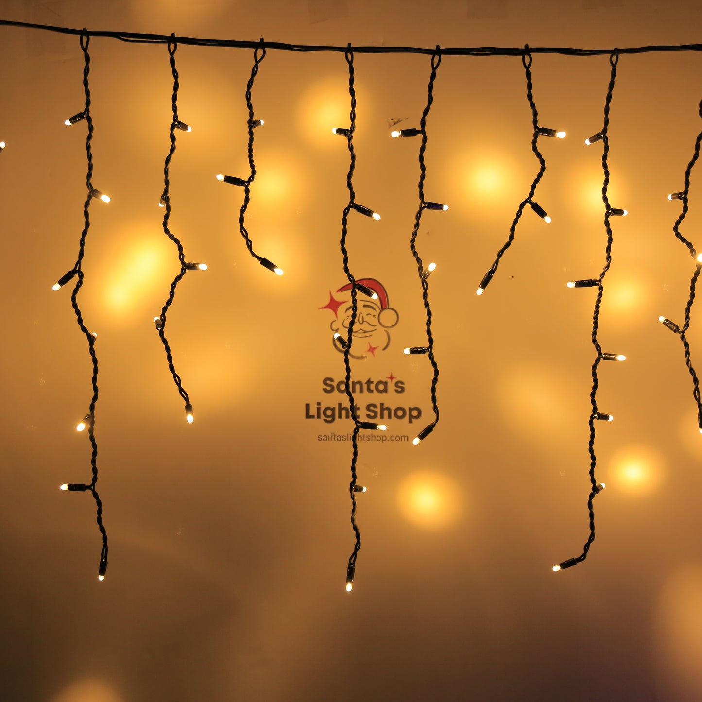 Icicle string lights 10 meter. 480 LED warm white - Santa's Light Shop