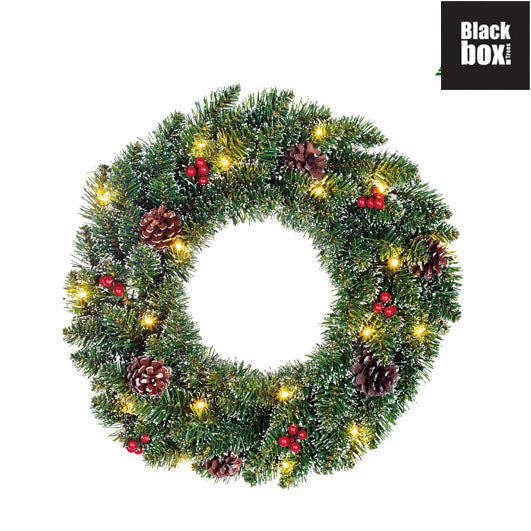 Wreath Christmas decoration - with battery operated LED