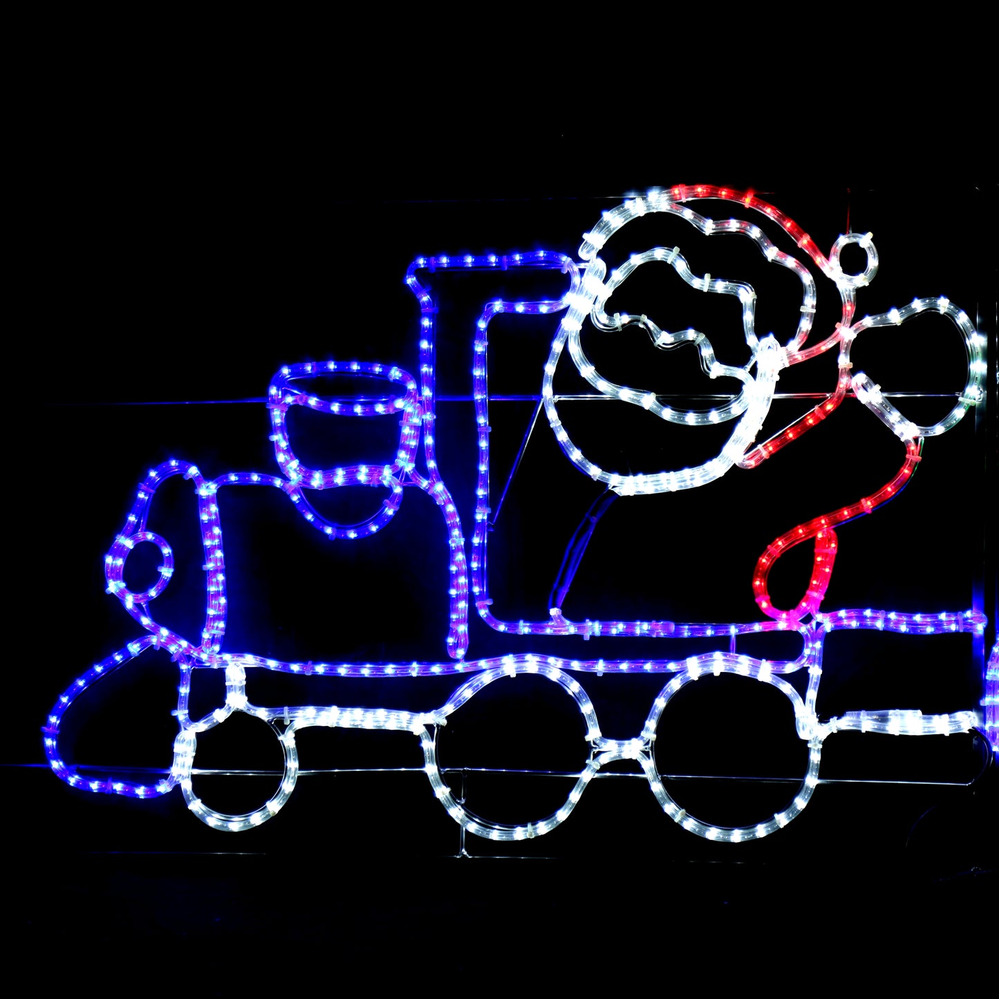 Tren de Papá Noel - luces navideñas para exterior - 78x258cm