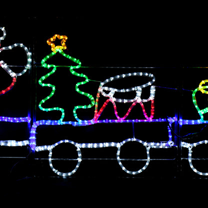 Tren de Papá Noel - luces navideñas para exterior - 78x258cm