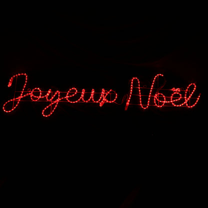 Letrero LED Joyeux Noël Rojo 43x181