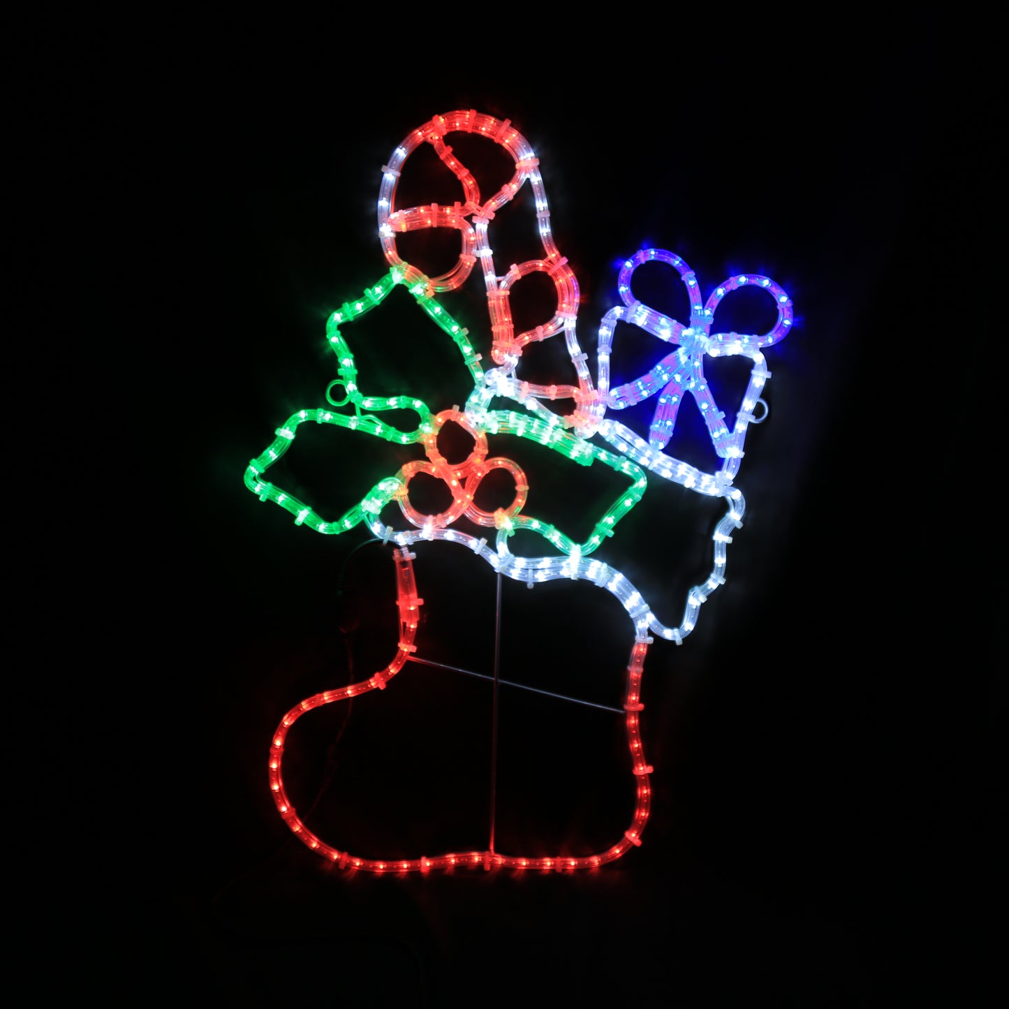 Calcetín navideño con motivo LED 57x85 cm