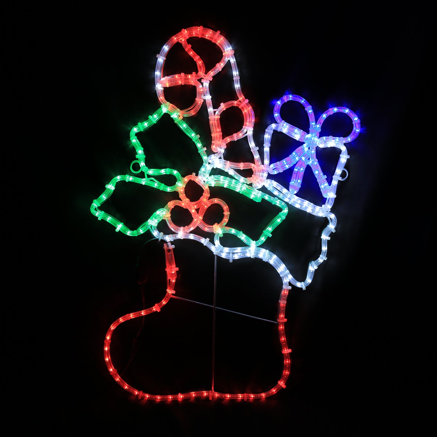 Calcetín navideño con motivo LED 57x85 cm